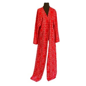 Handmade‎ African print kimono Ankle length Long Sleeves Ankle Length Sz 12 NEW